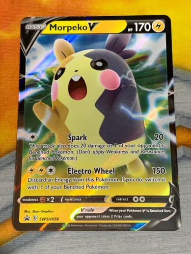 C1150 POKEMON TCG MORPEKO V NM CARD HOLO #SWSH056 SWORD SHIELD PROMO - Picture 1 of 12