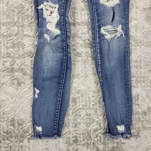 American Eagle Jeans Damen 8 Blau Jegging Crop Distressed Taschen - Bild 3 von 15