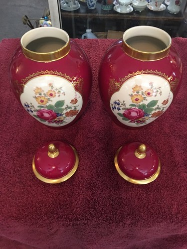 Stunning Antique Porcelain Ginger Jars/ Vases by Thomas Ivory Bavaria 1940’s - Picture 10 of 11