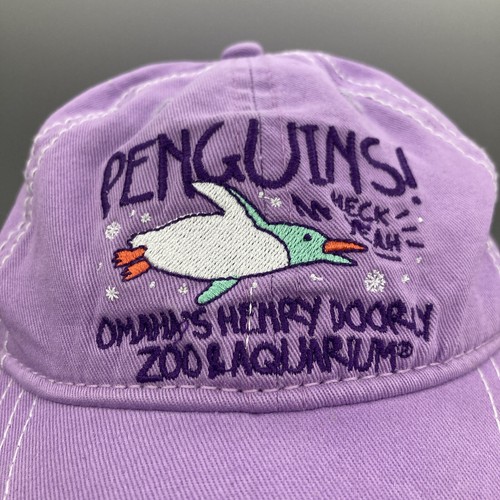 Omaha Henry Doorly Zoo & Aquarium Penguins Youth Hat Adjustable Purple - Picture 2 of 5