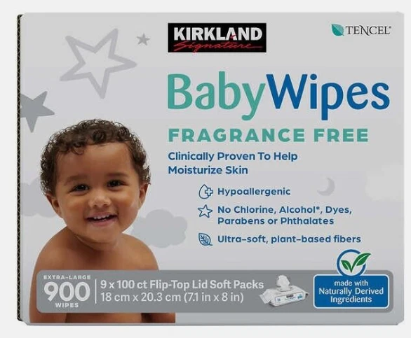 Kirkland Signature Baby Wipes Fragrance Free All Skin Type Wipes , 900-Count
Opens in a new window o