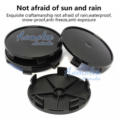 4x 68mm Car Wheel Center Caps Central Hub Blank Centre Hubcaps Universal Black - Picture 5 of 9
