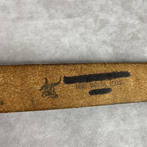 Tooled Leather Belt Solid Brass Buckle Genuine Leather BBB Custom Name Southwest - Picture 10 of 11