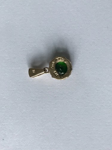 Halo 0.85ct Chrome Diopside and Diamond Pendant 9ct Gold - Picture 14 of 15