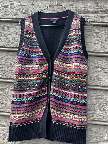 Tommy Hilfiger Women's Medium Sweater Vest Sleeveless Top Multicolor - Picture 1 of 3