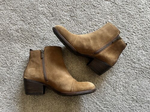 Pikolinos Baqueira Size 38 Tan Leather Ankle Boots Tassel Western Side Zip Heel - Picture 2 of 6