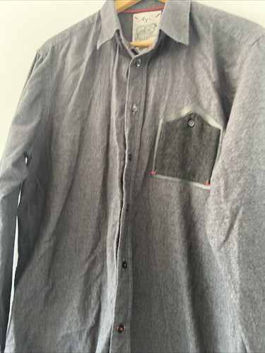 Arpin Shirt Mens Charcoal Grey Shirt EU52 UK44 Cotton Wool Trim - Picture 9 of 18