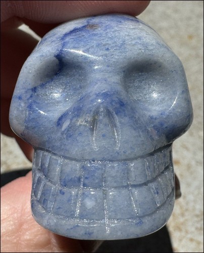 Dumortierite CRYSTAL SKULL - Throat Chakra, Communication - w/ Synergy 5+ yrs - Bild 3 von 11