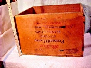 Vintage-Western-Blasting-Caps-Box-No-6-Wood-Railroad-Mining-Military-Caps-Box