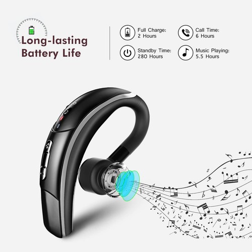 Bluetooth Headset Wireless Bluetooth Earpiece Hand-Free Headphones for Trucker - Picture 7 of 9