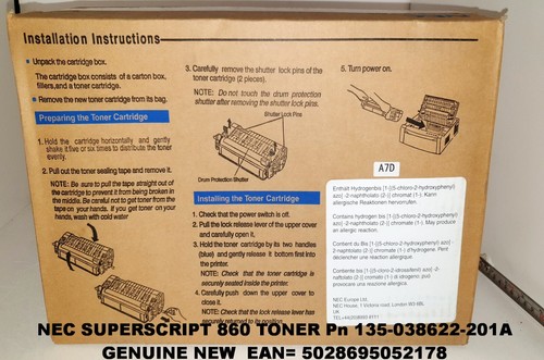 TONER NEC SUPERSCRIPT 860 PN 135-038622-201A ORIGINALE 04-07 datato RAZZA RARA - Foto 2 di 4