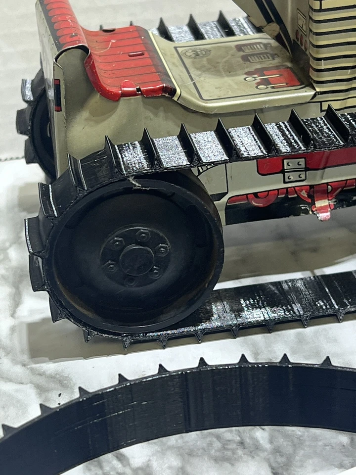 Vintage Marx Climbing Tractor Wind Up Tin Litho toy No 5 Dozer (TRACKS ONLY) - Image 3 of 4