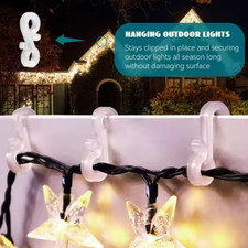 Christmas Lights Gutter Hanging Hooks Heavy Duty Clips Outdoor LED String Lights