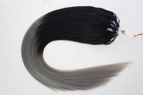 Ombre Echthaar Microring / Loop Extensions Remy Haarverlängerung 40-65cm Glatt - Picture 75 of 87