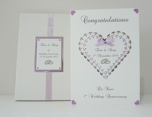 Karte 1. Hochzeitstag personalisiert + Box personalisiert Tochter/Sohn/Paar - Bild 3 von 4