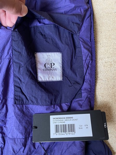 C.P. Company Blue Purple CR-L Zip-Up Jacket Men’s Size 44 Small New Authentic - Picture 6 of 12