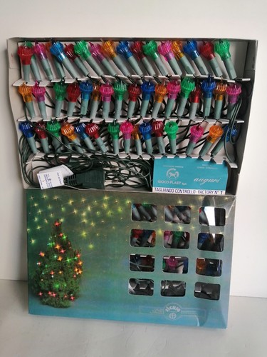 CATENA 50 PISELLINI MULTICOLOR DIAMANTE NATALE GIOCOPLAST ANNI '90 - Foto 2 di 3