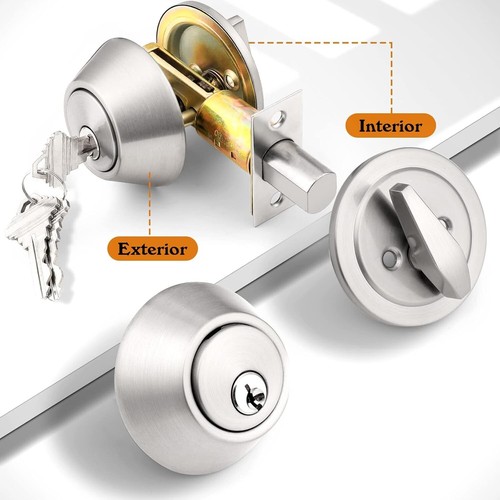 Durable Adjustable Latch Deadbolts Combo Pack - Keyed Alike for Maximum Security - Bild 7 von 9