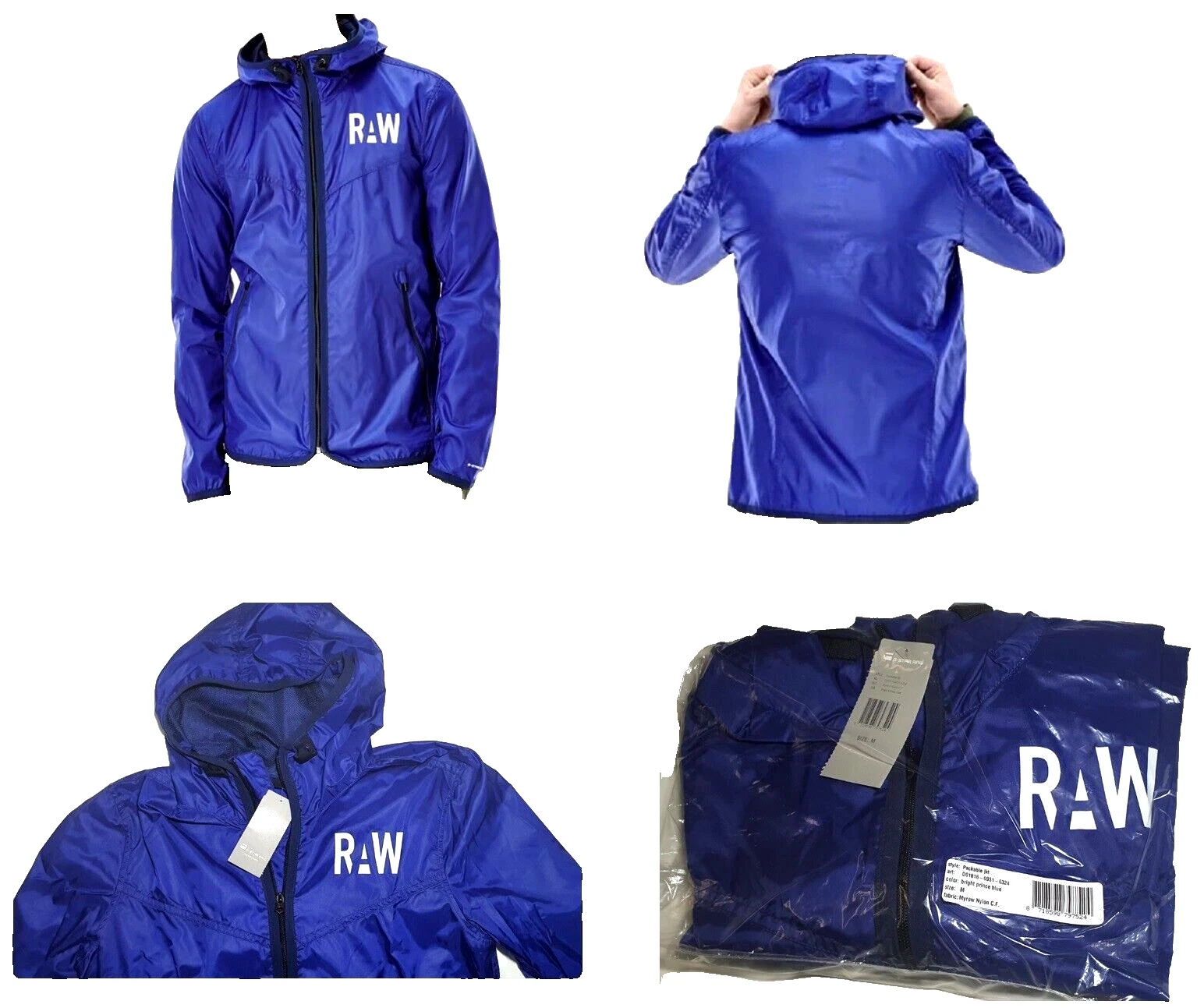 G-STAR PACKABLE JACKET*LIGHTWEIGHT*BNWT*COLOUR-BRIGHT BLUE*SIZE-M*(LAST ONE)