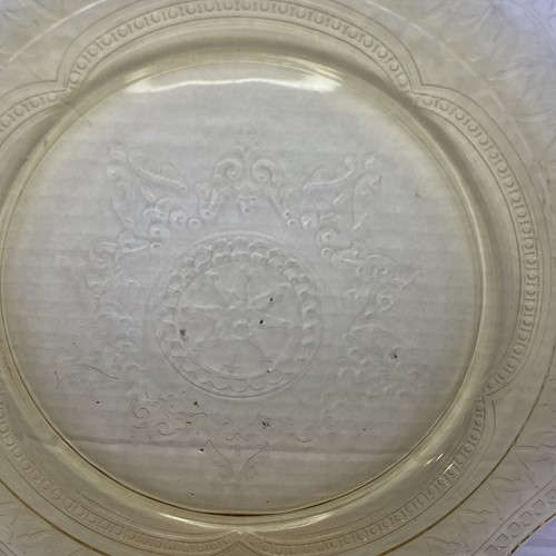 FEDERAL GLASS CO. PATRICIAN SPOKE AMBER 11” DIAMETER DINNER PLATE! 1 Air Bubble - Picture 2 of 20