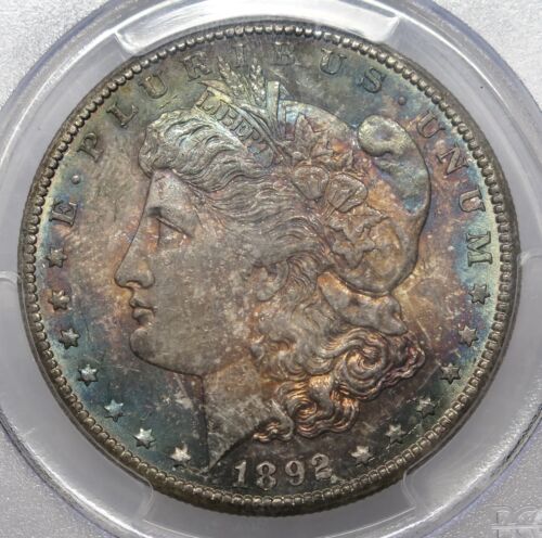 1892-CC Morgan Dollar $1 MS64 PCGS Key Date Monster Toned 28534 - Picture 3 of 4
