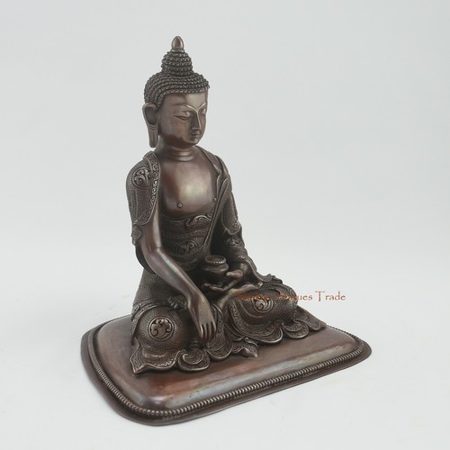 Estatua de cobre Sakyamuni Buda Tomba tallada a mano de fina calidad de Patan, Nepal - Imagen 2 de 4