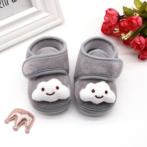 Winter Newborn Infant Baby Girls Plush Stars Cloud Boots Soft-Soled Warm Shoes - Picture 16 of 21