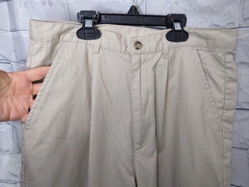 Van Heusen Boy's Youth Light Tan Pleated Front Linen Blend Pants Size 16 - Picture 3 of 13