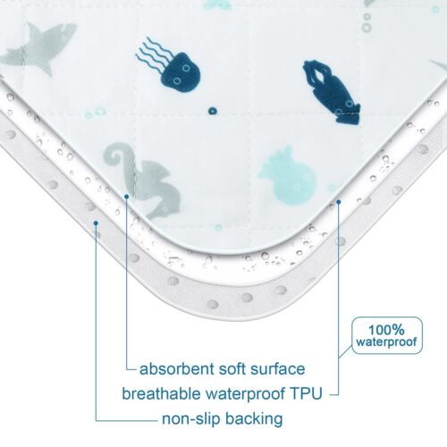3PCS Quilted Waterproof Changing Pad Liners Anti-Slip Baby Changing Mat - Picture 3 of 6