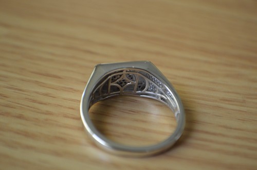 0.25ct Thai Black Spinel Ace Of Spades Ring Platinum over Sterling Silver Sz 13 - Picture 5 of 9