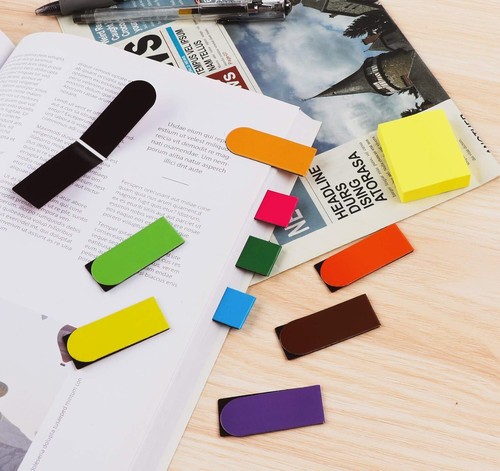 Magnetic Bookmarks,60 Pack 20 Solid Color Magnet Page Clip Small Multicolor - Picture 2 of 8