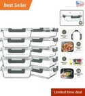 Premium Glass Food Storage Containers - 10-Pack Meal Prep Containers with Lids