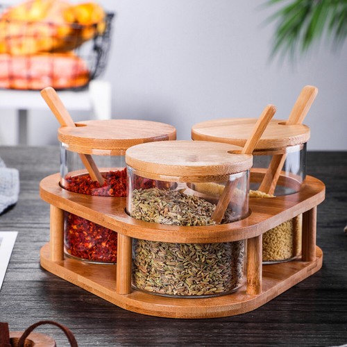 Seasoning Container Spice Jars Kitchen Storage Glass Set Gadgets - Picture 11 of 12