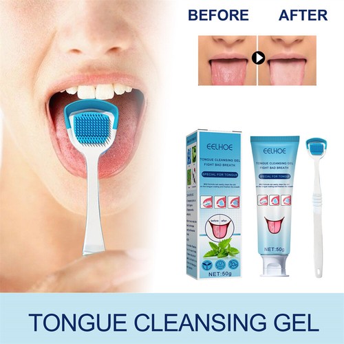50 g gel de limpieza de lengua con cepillo raspador de lengua aliento fresco herramienta de limpieza oral - Imagen 2 de 12