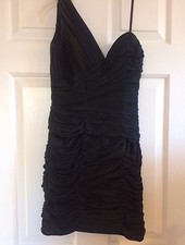 La Femme One Shoulder Little Black Dress Formal Prom - Size 2