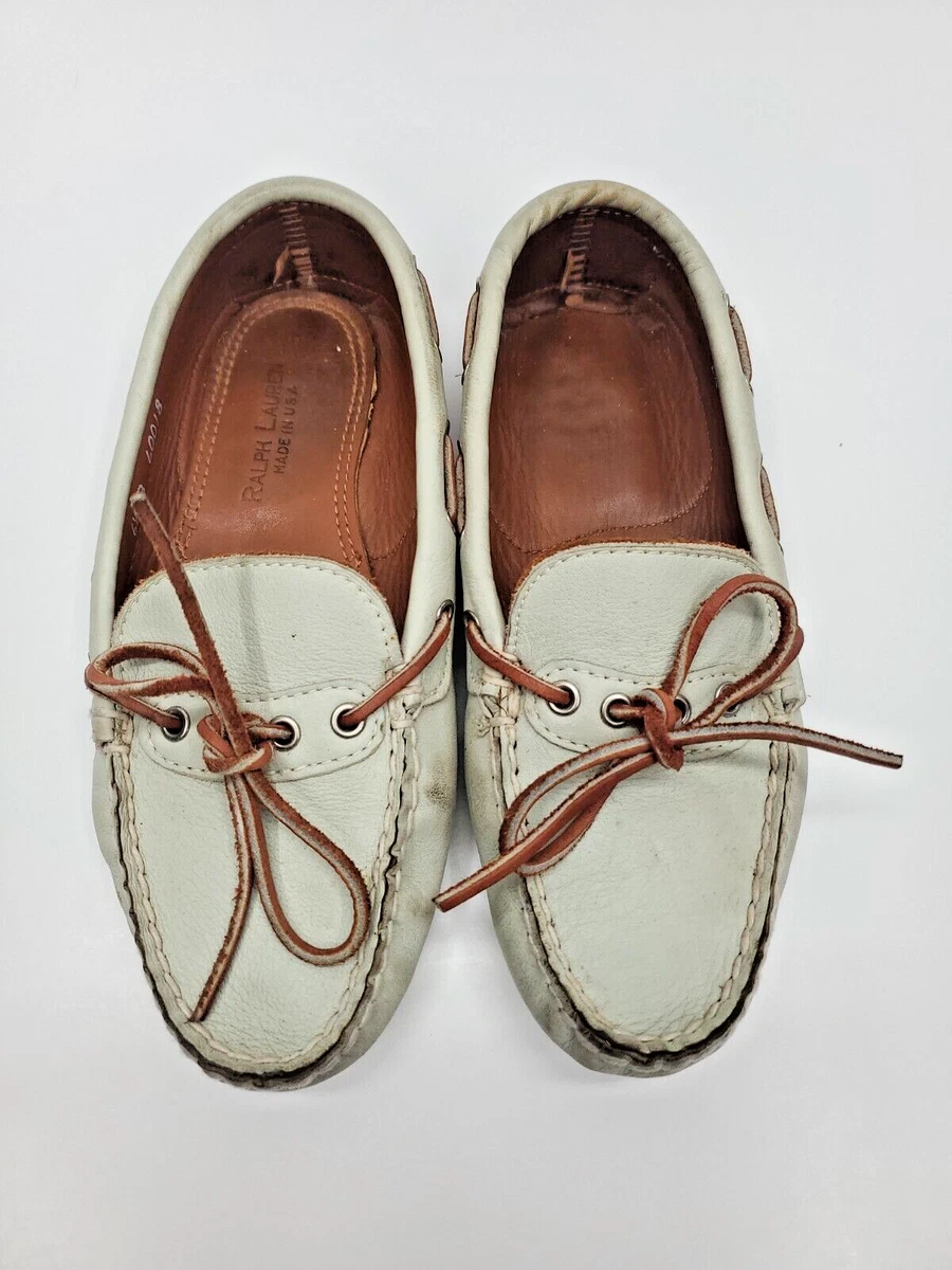 Vintage Ralph Lauren Leather Boat Shoes Women s Size 6.5 Made in