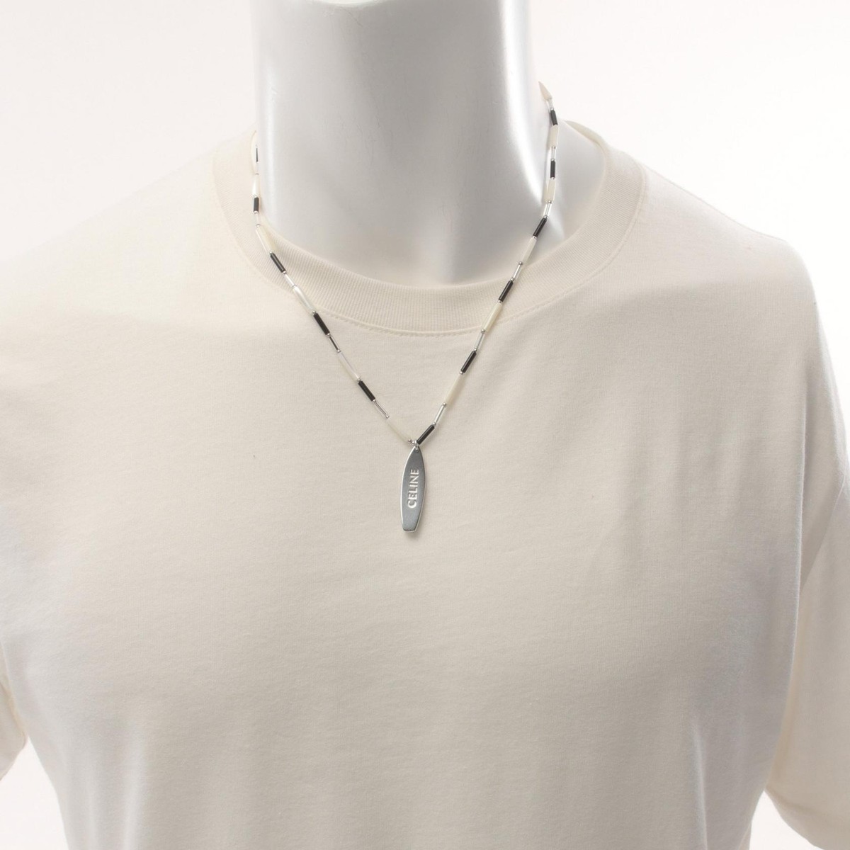 ネックレス・チョーカー CELINE Monochrome Surf Necklace CELINE Monochrome Surf Necklace pendant 52-56cm Stainless