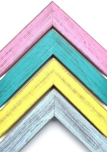 Country Colors Wide Rustic Picture Frame Farmhouse Decor Bright Distressed Wood  - Picture 1 of 25