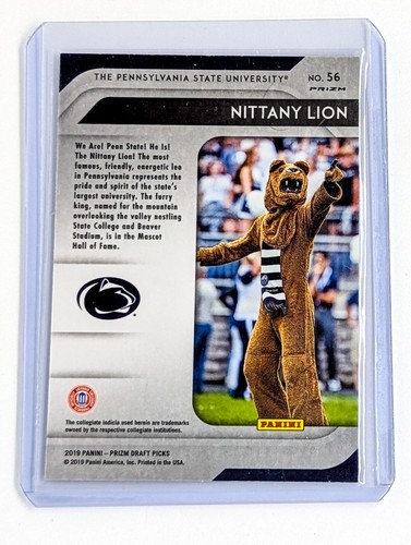 2019 Panini Prizm Draft Picks Mascots Purple Prizm #56 Nittany Lion Penn State - Picture 2 of 2