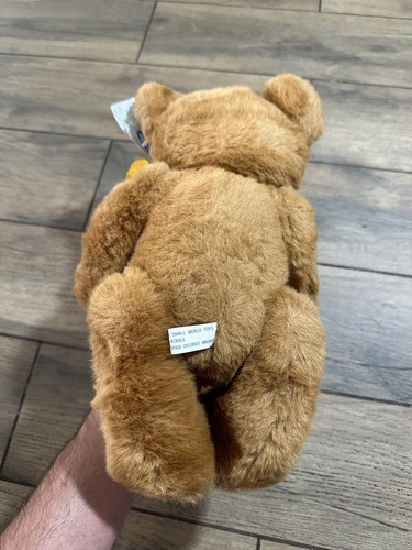 1980s Brown Teddy Bear Small World Toys Vintage Plush Stuffed Animal 15” - Picture 6 of 7