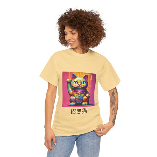 Japanese Lucky Cat Maneki-neko T Shirt Kawaii Neko Art Aesthetic Tee Flashlander - Picture 52 of 145