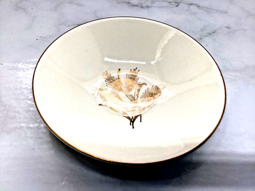 Edwin Knowles Classic Wheat Gold Trim 6 dessert bowls Designed by Freda Diamond - Picture 3 of 4