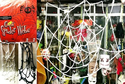 KARNEVAL HALLOWEEN DEKO RIESENSPINNENNETZ BIG SPIDER WEB DEKO 2M 7''