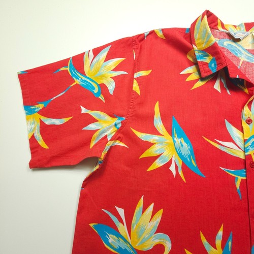 VTG Islander Mens Shirt 3XL Red Yellow 70s 80s Aloha Floral Hawaiian Tropic Camp - Picture 6 of 17