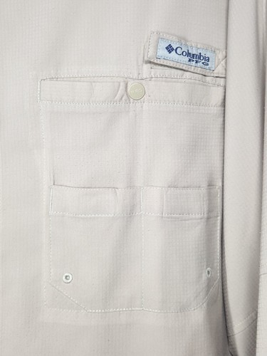 Columbia PFG Shirt Mens XL Tall Beige Omni Shade Vented Button Down Fishing XLT - Picture 6 of 12