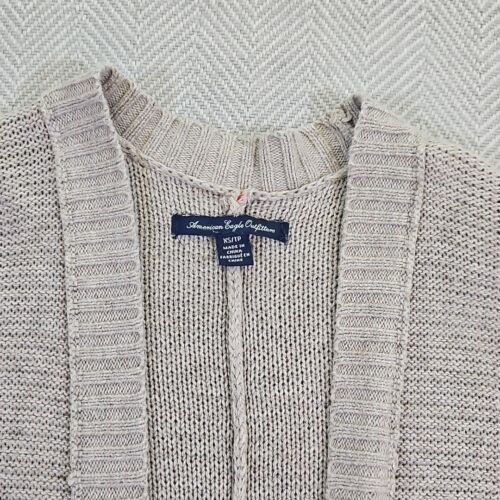 American Eagle Outfitters Cardigan Women’s X-Small Beige Open Front Boho Y2K - Picture 10 of 18