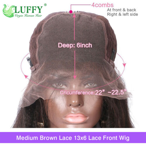 5x5 Silk Top Full Lace Wigs Pre Pluck Straight Indian Human Hair Lace Front Wigs - Picture 8 of 18