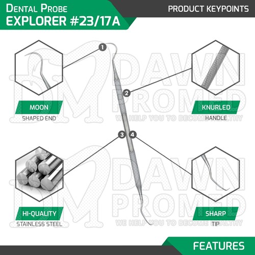 12 Pcs Dental Scaler Probe Explorer #23/17A Double Ended Surgical Instruments - Picture 3 of 7