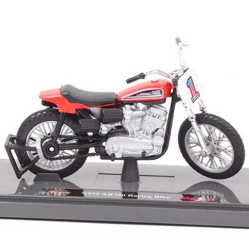 1/18 Maisto Mini 1972 Harley XR750 Flat Tracker Racing Bike #1 Model Motorcycle - Picture 9 of 12