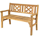Patio Outdoor Solid Wood Bench Folding Loveseat Chair Park Garden Deck Furniture